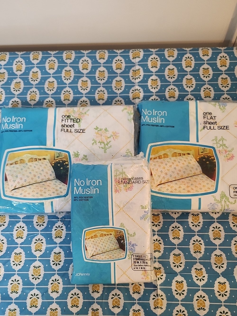 Vintage RETRO JC PENNY full size sheet set FLORAL NiP NWT NEW Cottagecore